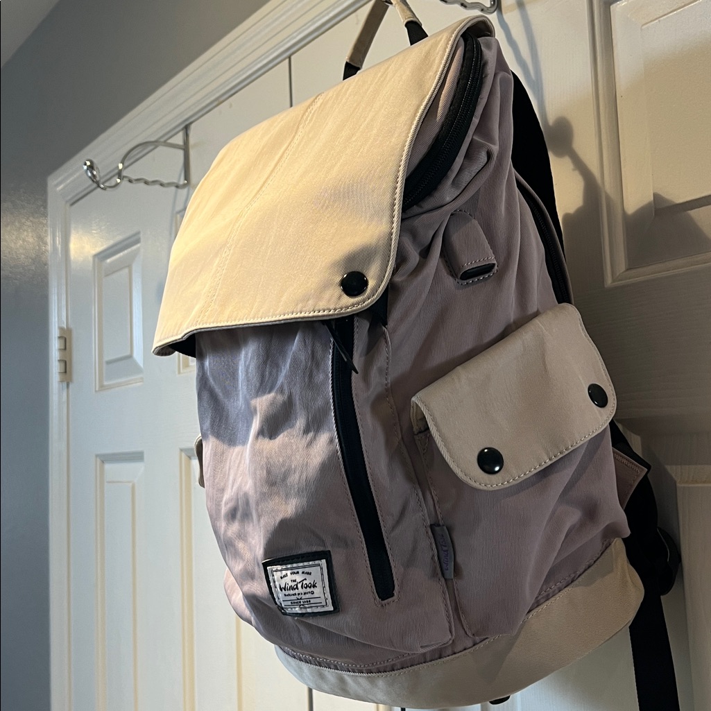 Wind Took Canvas Backpack Travel Daypack Preowned
